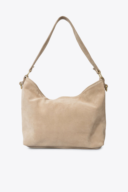 LEONIE Leather Shoulder Bag - Taupe