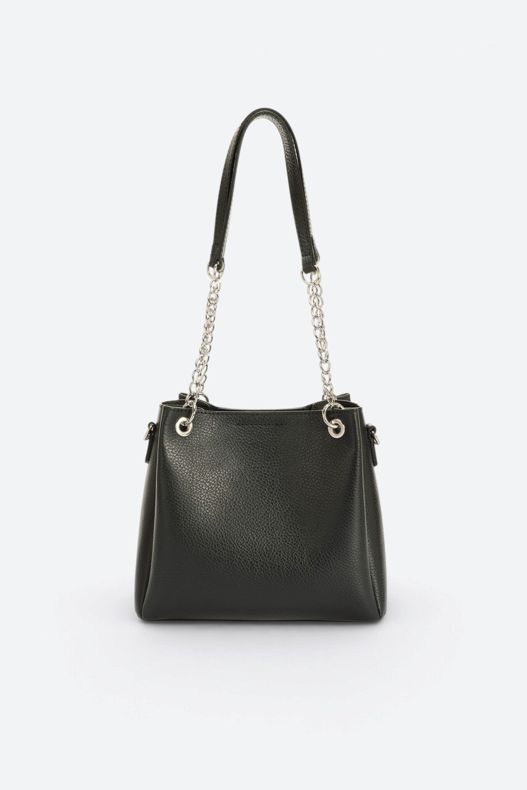ANIKA Leather Top Handle Bag - Black