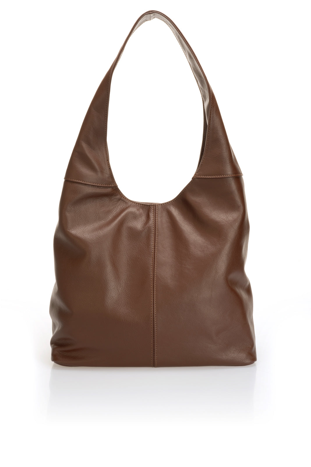 Leather Shoulder Bag 6933 - Brown