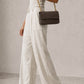 CALLIE Leather Crossbody Bag - Dark Brown