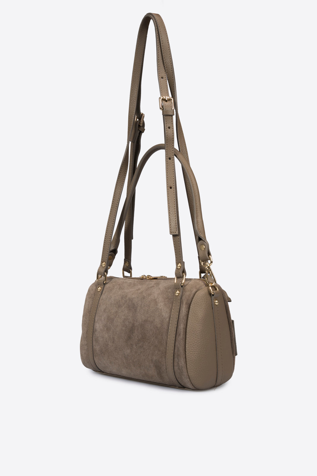 NOOR Leather Bowling Bag - Taupe