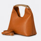 AGNES Leather Top Handle Bag - Cognac