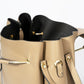 DIONE Leather Top Handle Bag - Taupe
