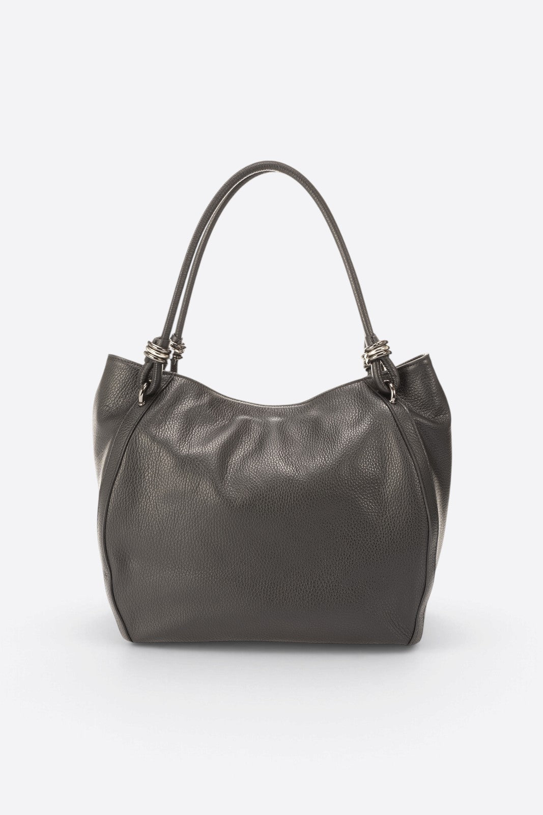 VINNIE Leather Shoulder Bag - Black