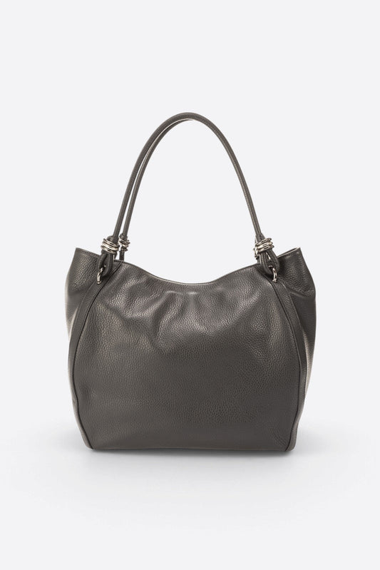 VINNIE Leather Shoulder Bag - Black