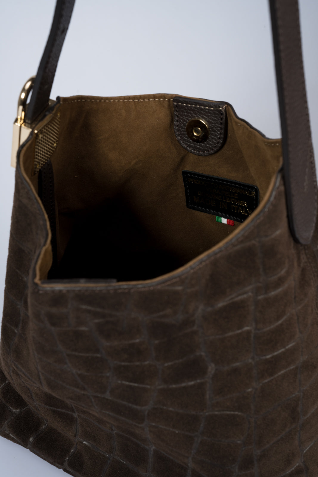 PENELOPE Leather Top Handle Bag - Dark Brown