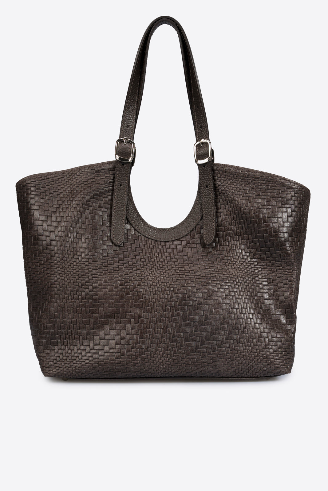 VERONICA Leather Top Handle Bag - Brown