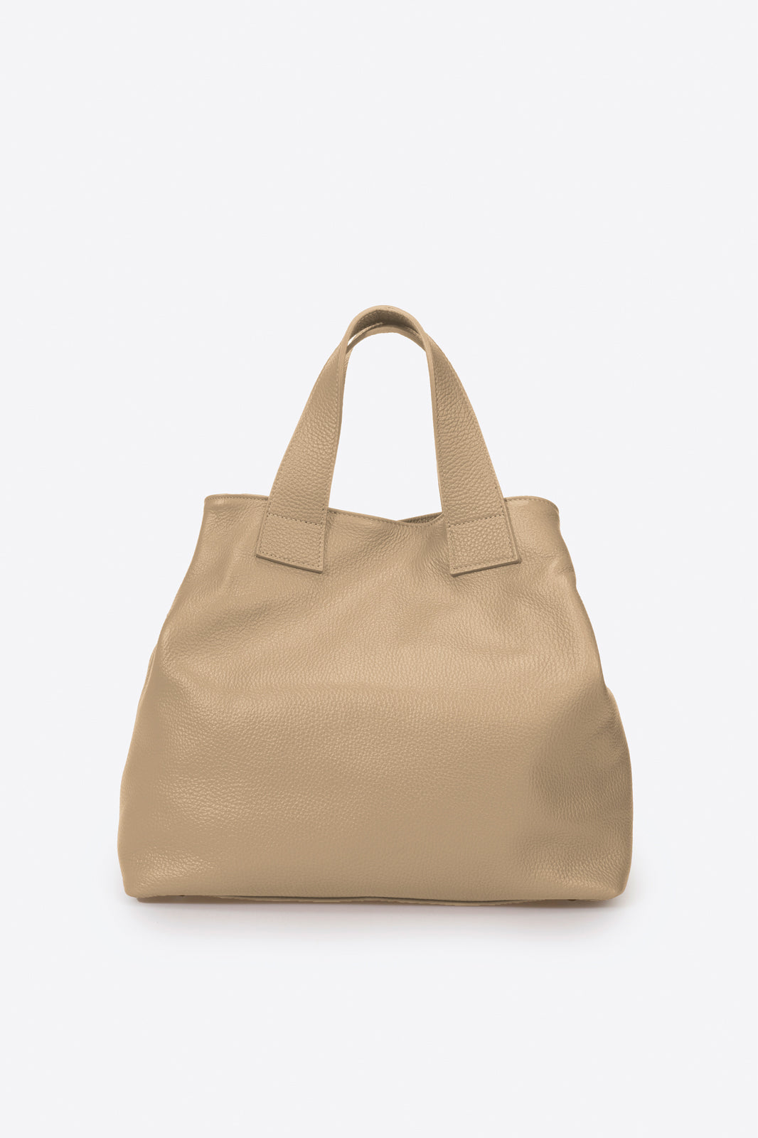PIPER Leather Top Handle Bag - Cappuccino
