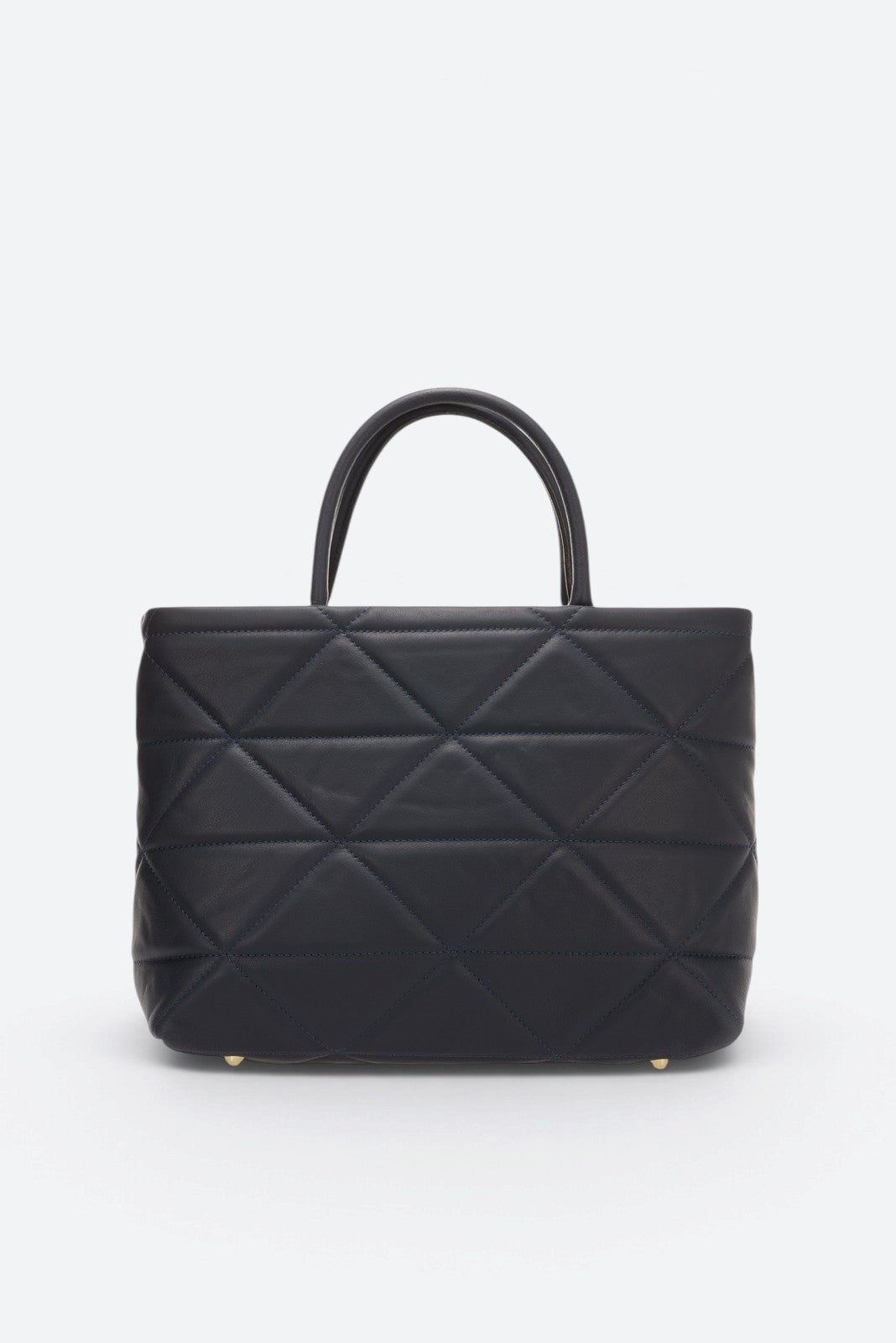 GINEVRA Leather Top Handle Bag - Blue