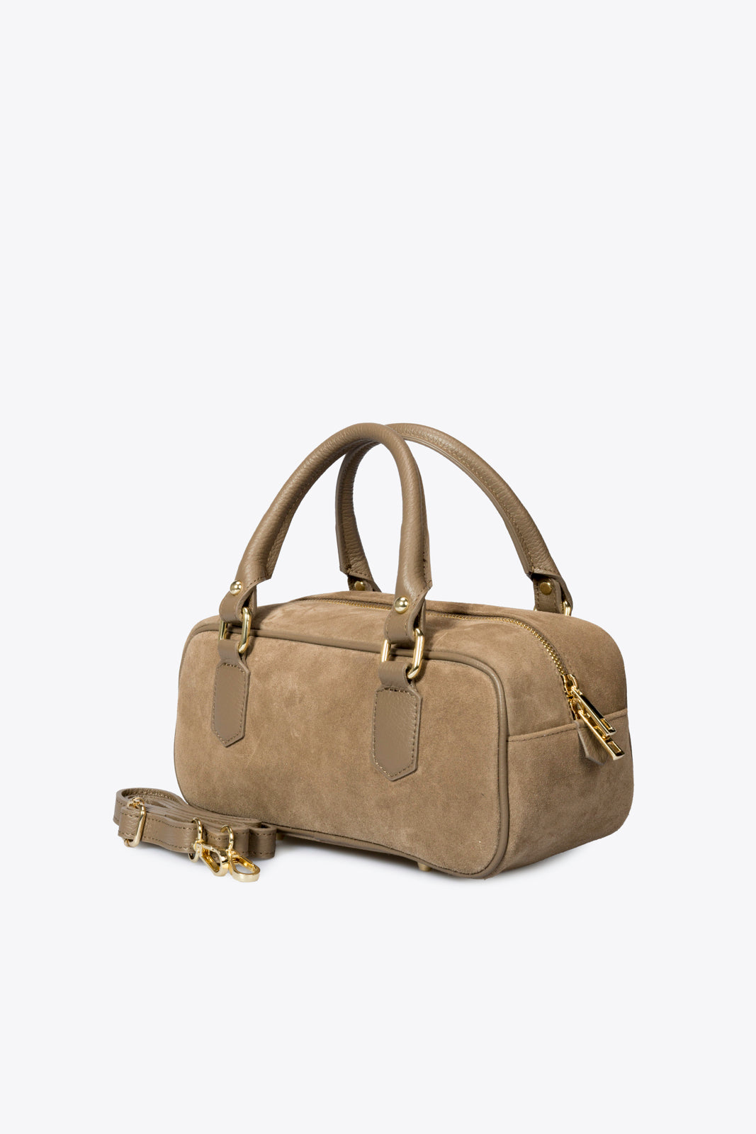 TIANNA Leather Top Handle Bag - Taupe
