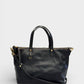 Leather Top Handle Bag 5875 - Black