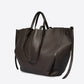 LAETITIA Leather Top Handle Bag - Dark Brown