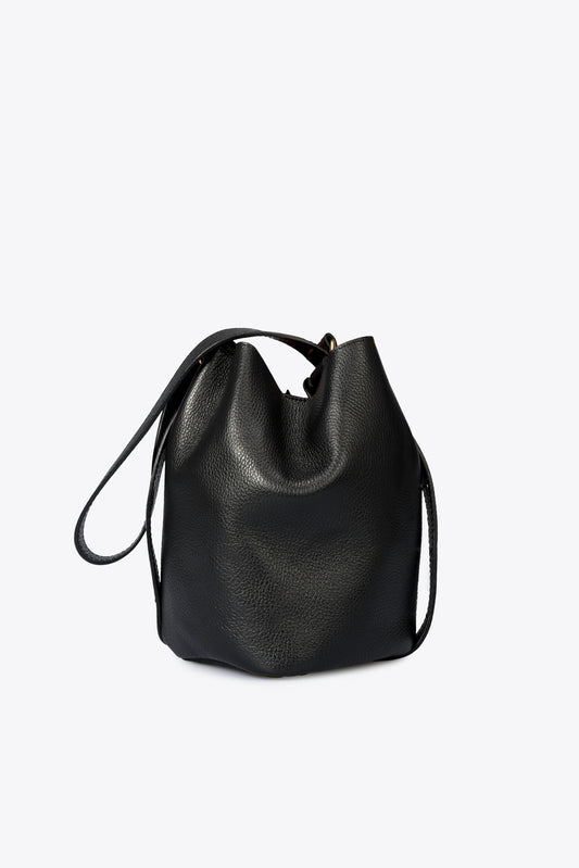 ARIAH Leather Shoulder Bag - Black
