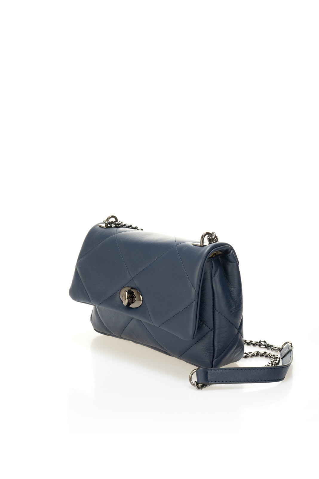 Leather Shoulder Bag 3230 - Blue