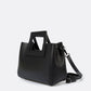 ANTHEA Leather Top Handle Bag - Black