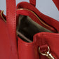 MINA Leather Top Handle Bag - Red