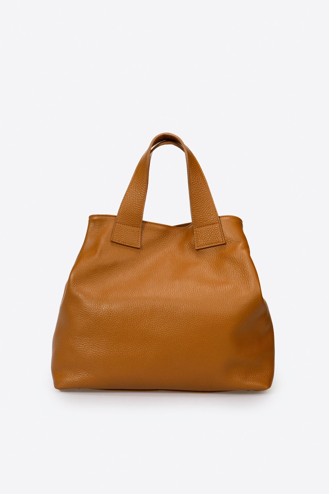 PIPER Leather Top Handle Bag - Cuoio