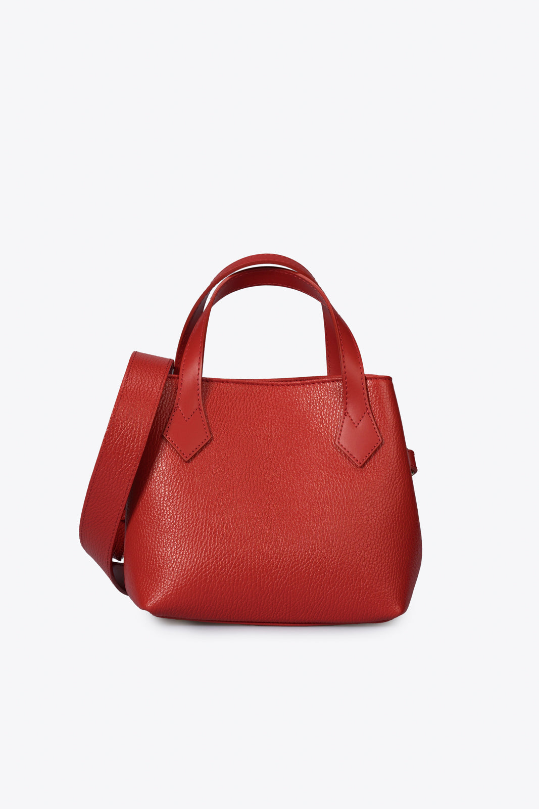 MINA Leather Top Handle Bag - Red