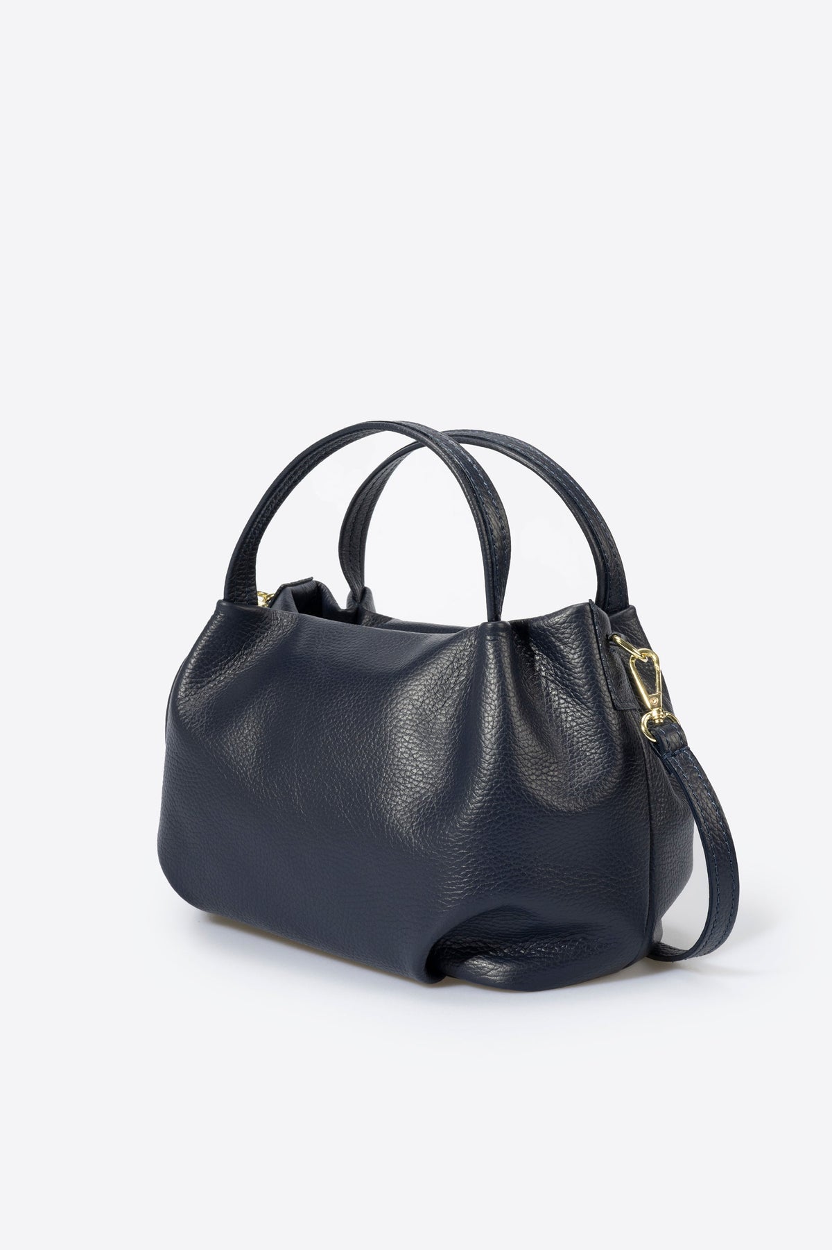MAYA Leather Top Handle Bag - Blue