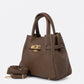MIRANDA Leather Top Handle Bag - Brown
