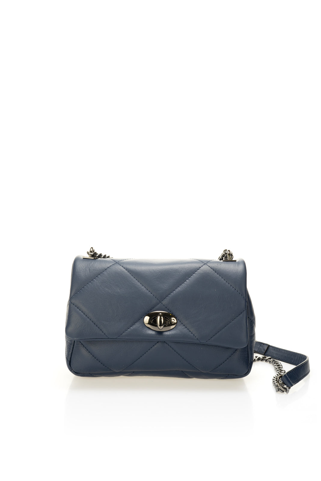 Leather Shoulder Bag 3230 - Blue