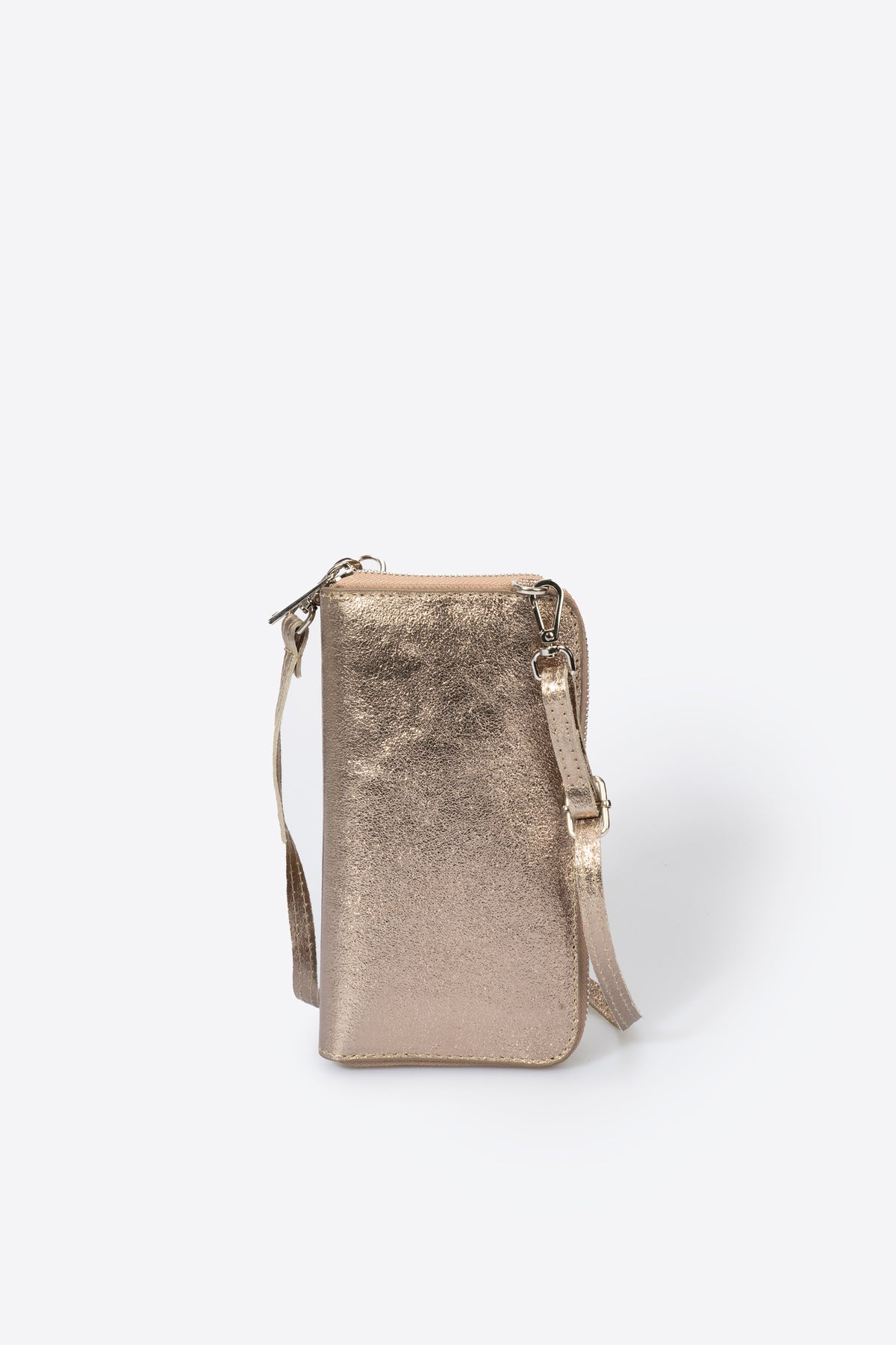 MAVIS Leather Crossbody Bag - Platino