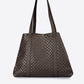 CARMEN Leather Top Handle Bag - Dark Brown