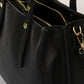 BIANCA Leather Top Handle Bag - Black