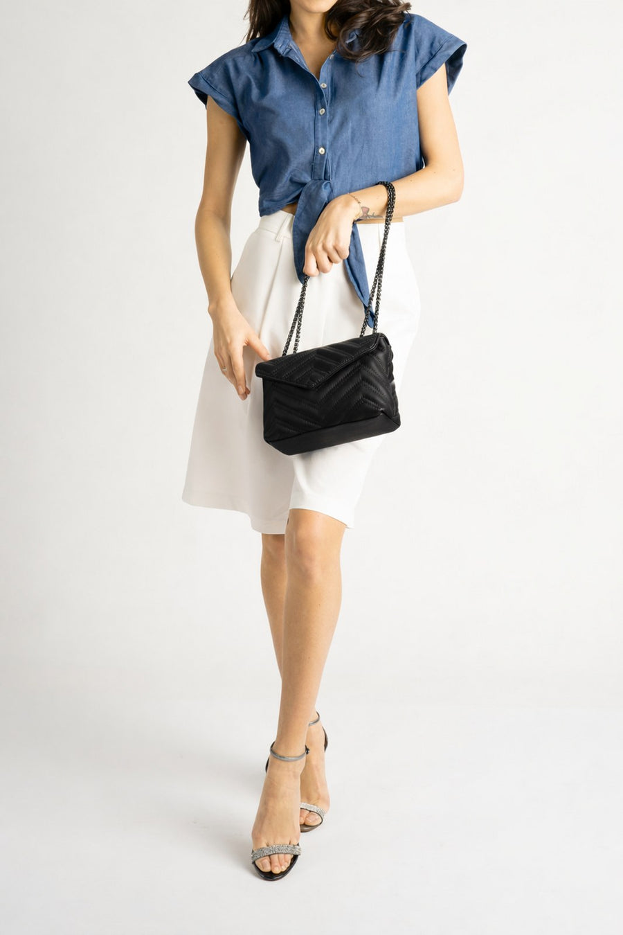 APRIL Borsa a spalla in pelle - Nero