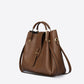 DIONE Leather Top Handle Bag - Brown