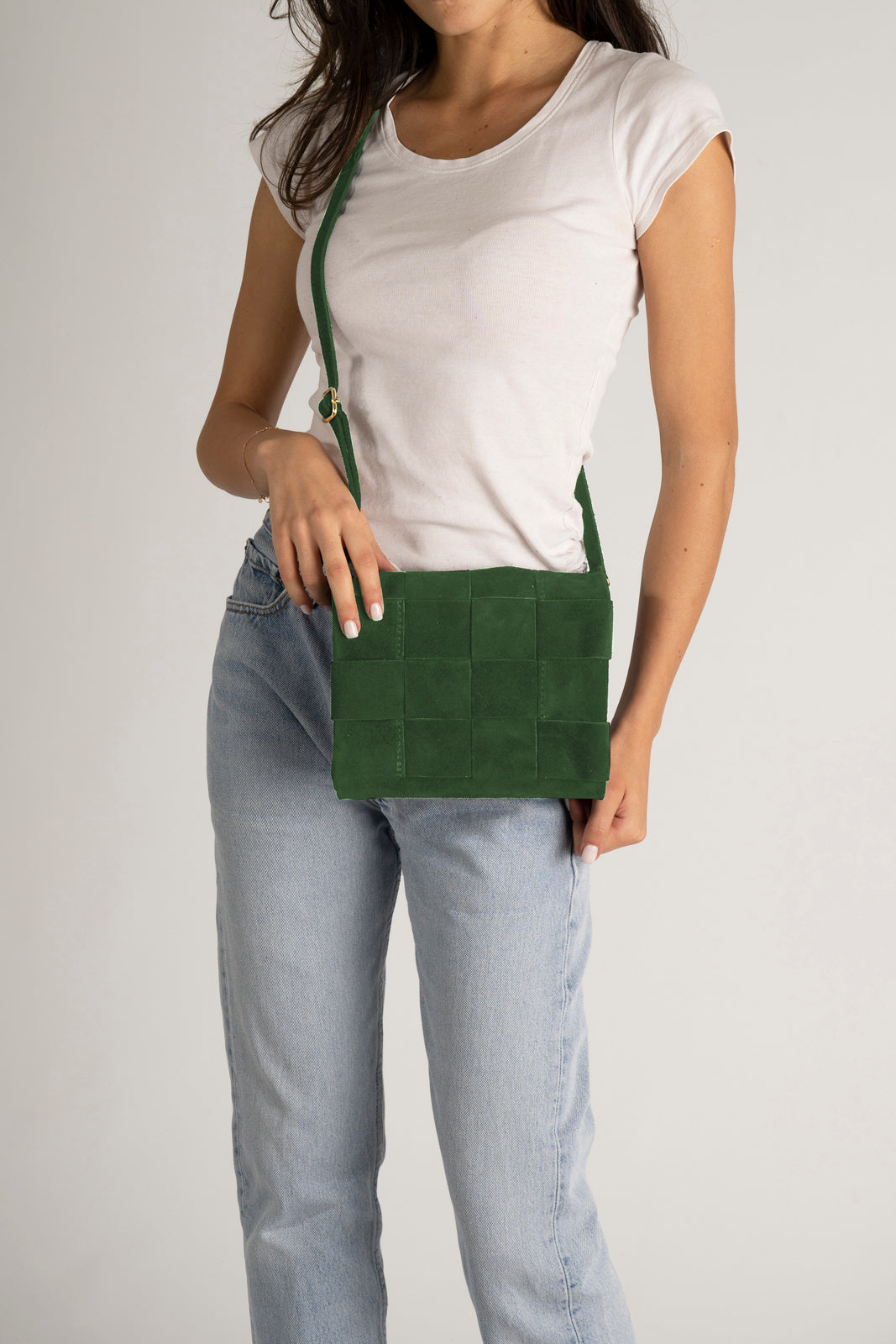 HAILEY Leather Crossbody Bag - Green