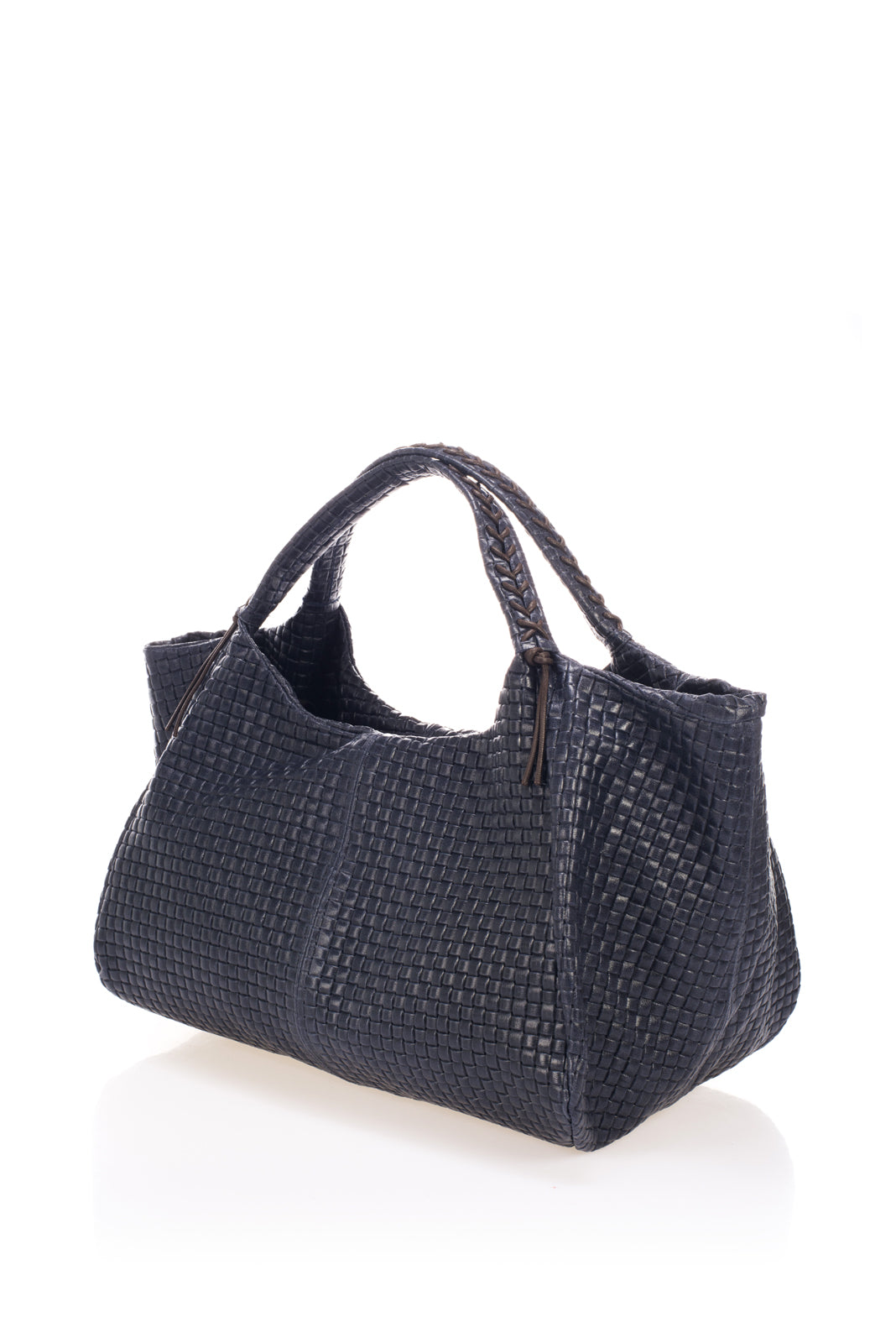 Leather Tote Bag 9914 - Blue