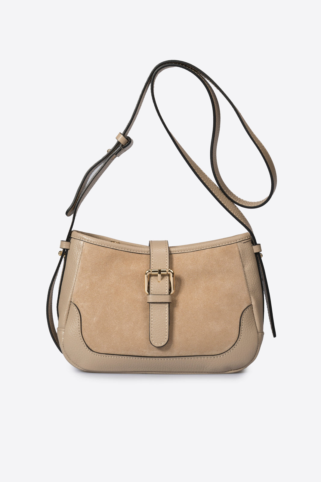 VERA Leather Top Handle Bag - Taupe