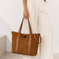 MYRA Leather Tote Bag - Cognac