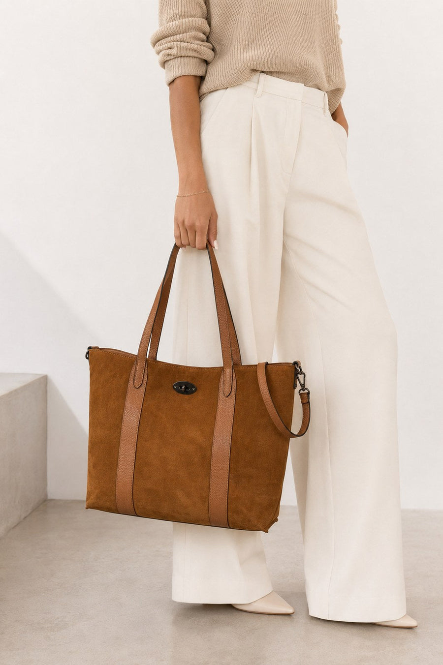 MYRA Borsa tote in pelle - Cognac