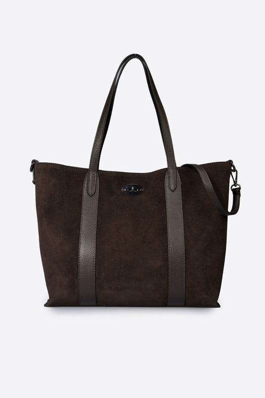 MYRA Leather Tote Bag - Dark Brown