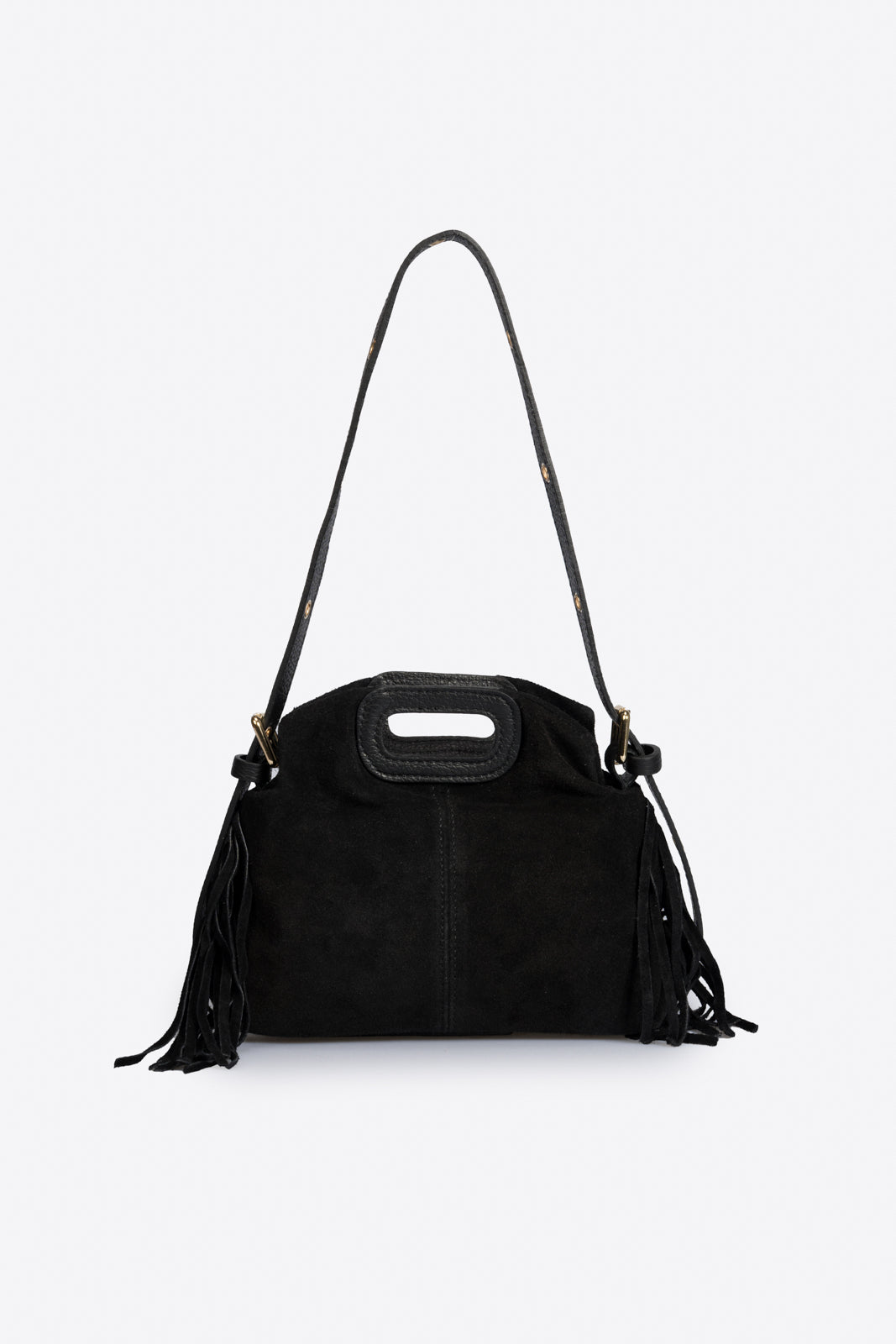 CINZIA Leather Top Handle Bag - Black