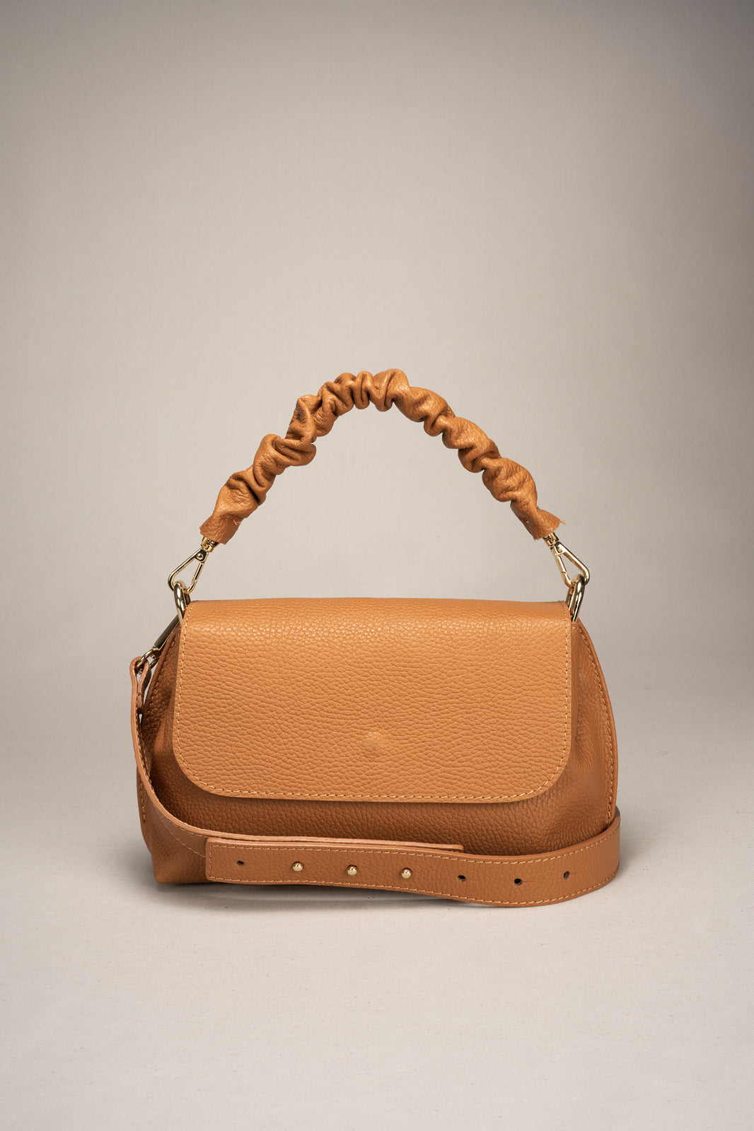 SOFIA Leather Top Handle Bag - Cuoio