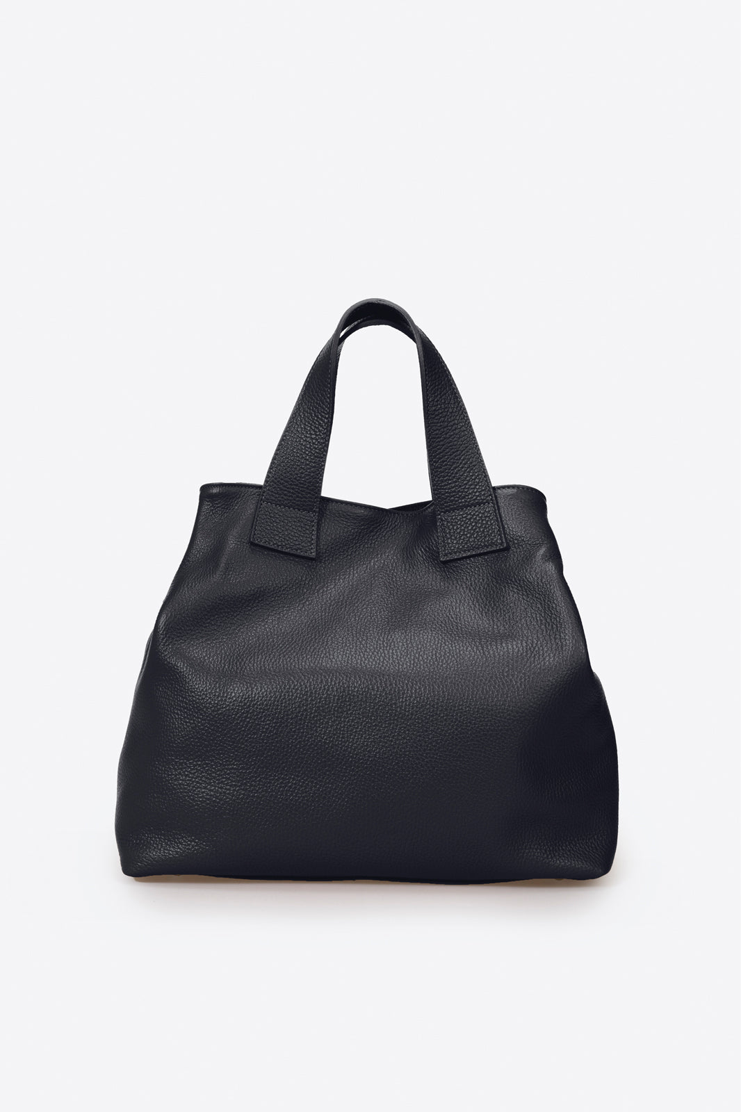 PIPER Leather Top Handle Bag - Blu Scuro