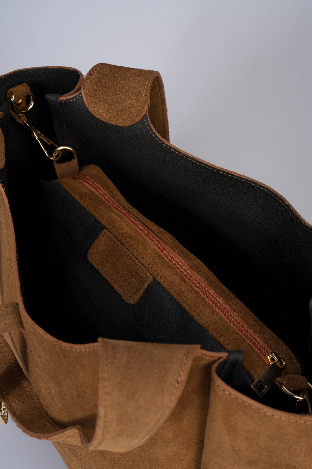 AMELIE Leather Top Handle Bag - Brown