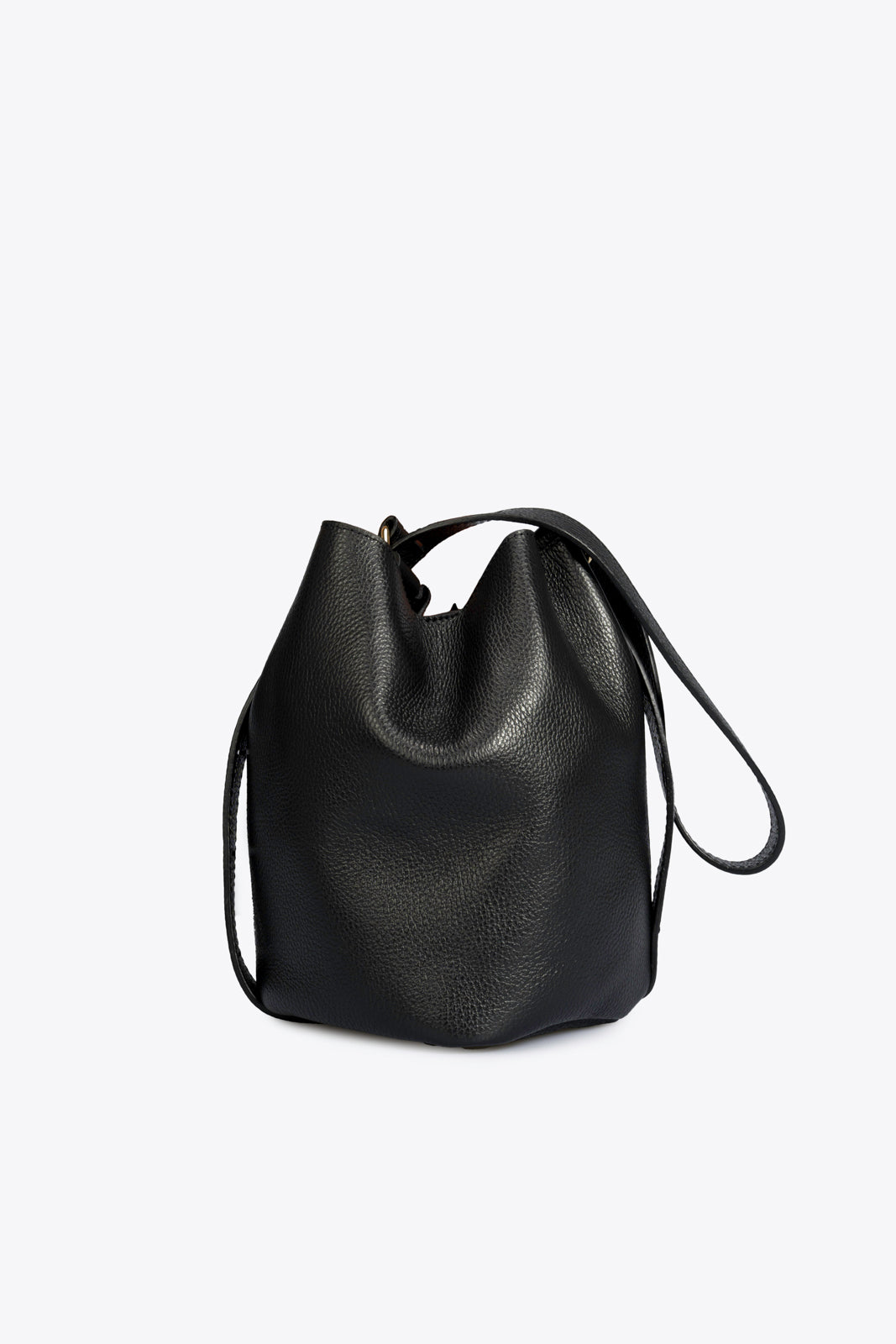 ARIAH Leather Shoulder Bag - Black
