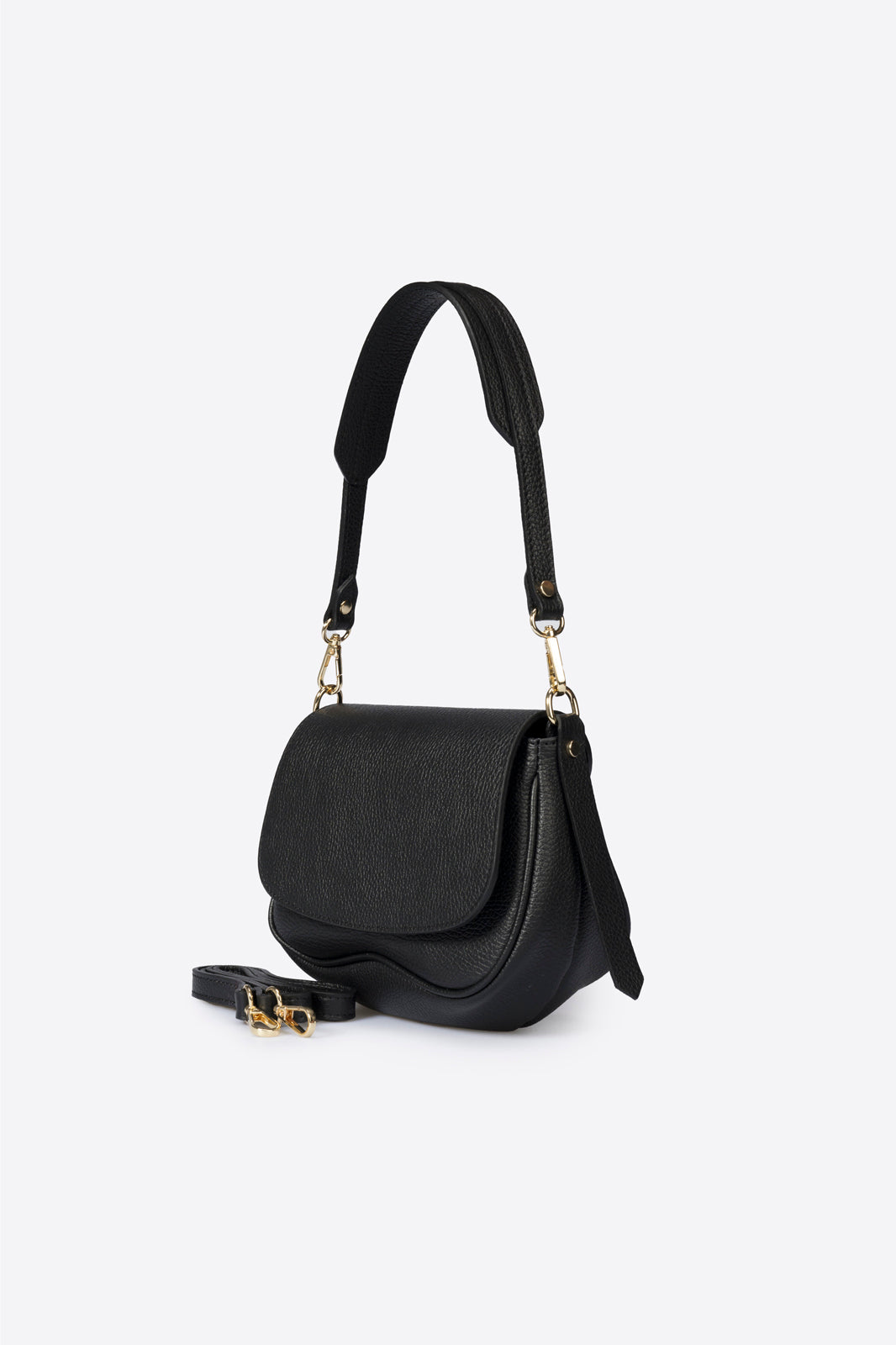 ALEXIA Leather Shoulder Bag - Black