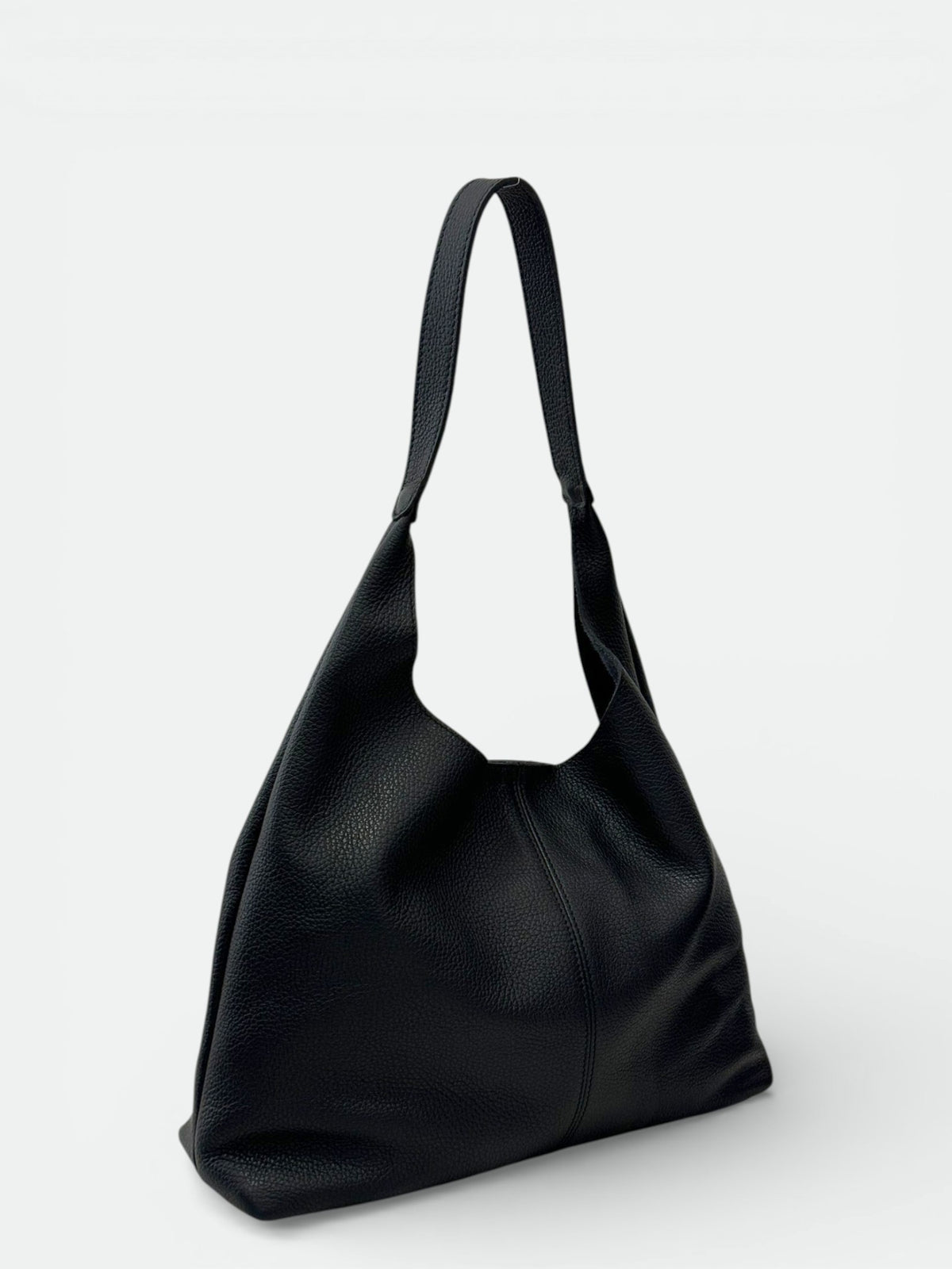Leather Shoulder Bag 2316 - Black