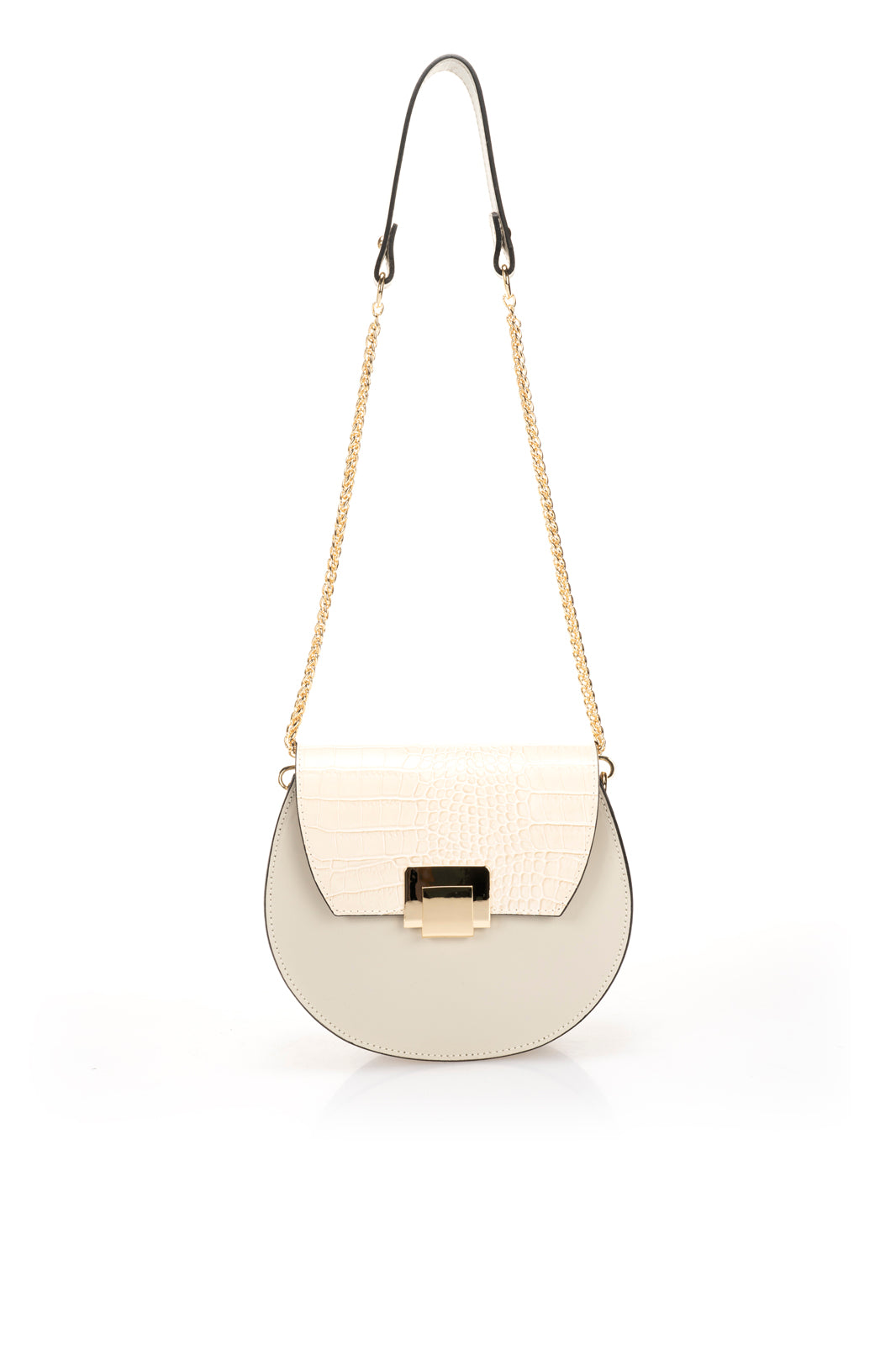 CAROLYN Leather Crossbody Bag - Marmo