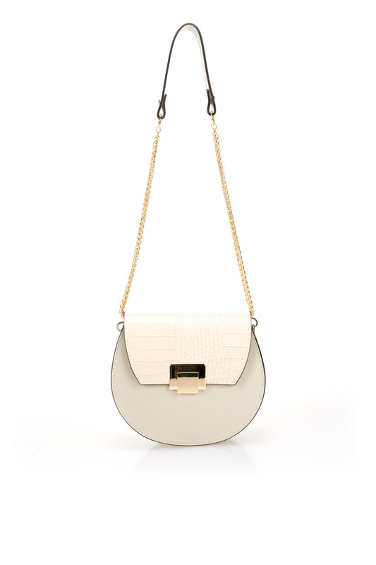 CAROLYN Leather Crossbody Bag - Marmo