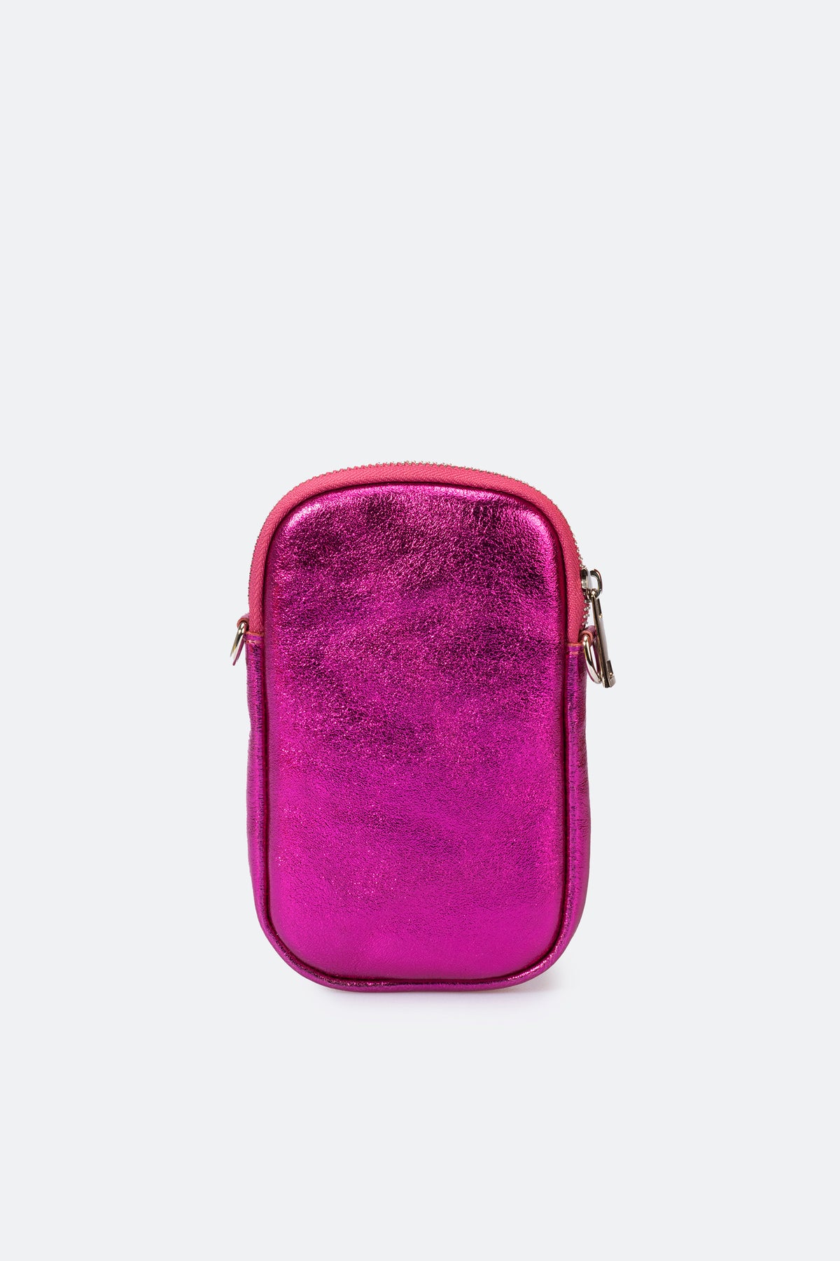 Leather Crossbody Bag 6951 - Fuxia