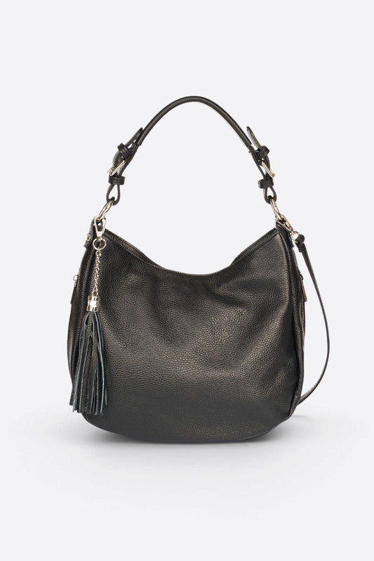 UMA Leather Top Handle Bag - Black