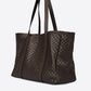 CARMEN Leather Top Handle Bag - Dark Brown