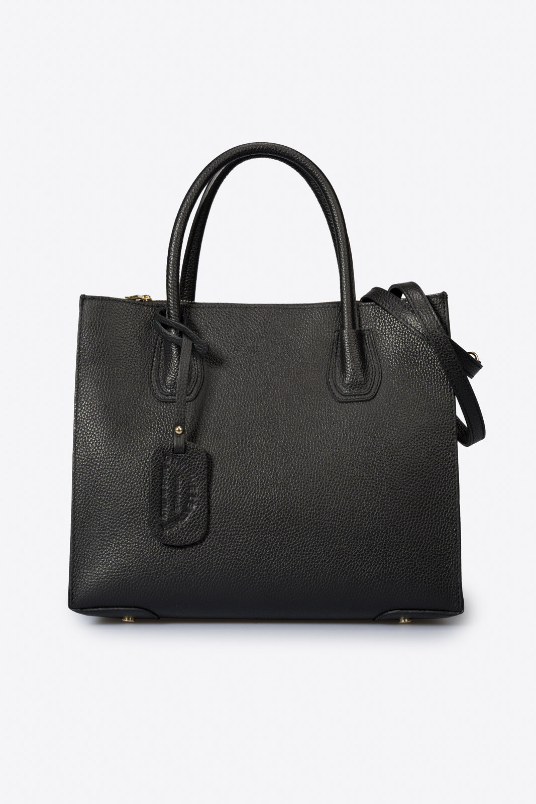 VANDA Leather Top Handle Bag - Black