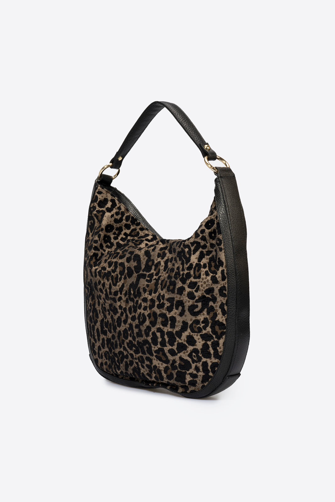 Leather Shoulder Bag 4011 - Black